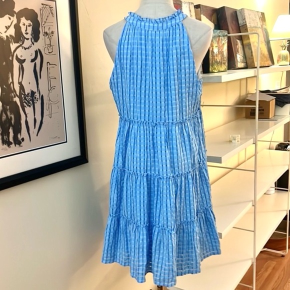 THML,Blue Sleeveless Ruffle Dress, Completely Lined,Excellent Condition, Size S - Picture 3 of 8
